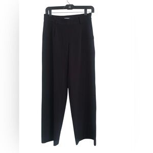 Express Black Mid Rise Wide Leg Pleated Front Dress Pants Size 4‎